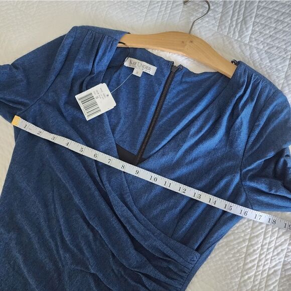 Kay Unger faux wrap ruched side and back midi dress - Picture 10 of 15